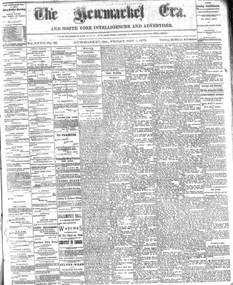 Newmarket Era, 1 Nov 1878