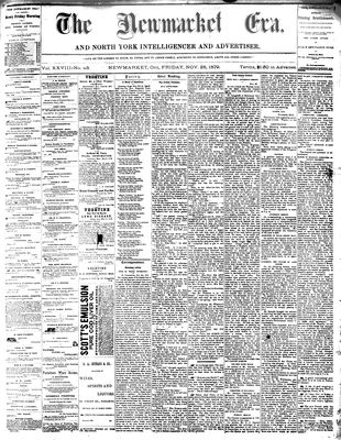 Newmarket Era (Newmarket, ON1861), November 28, 1879