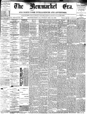 Newmarket Era (Newmarket, ON1861), December 12, 1879