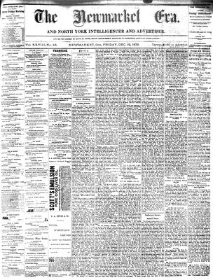 Newmarket Era (Newmarket, ON1861), December 19, 1879