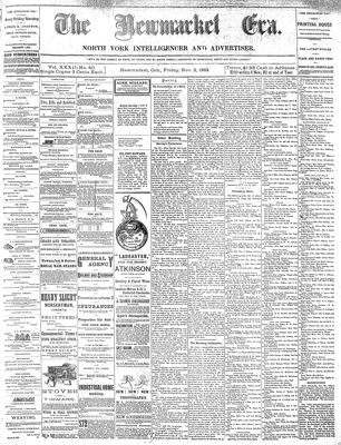 Newmarket Era, 2 Nov 1883