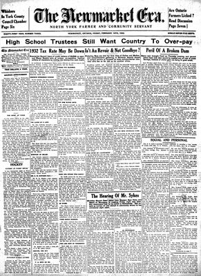 Newmarket Era, 19 Feb 1932