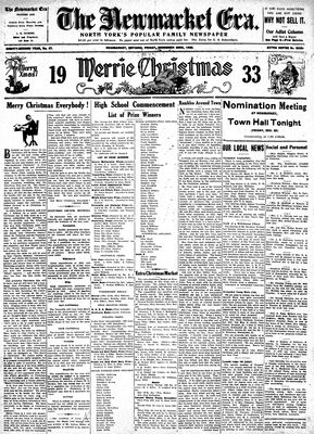 Newmarket Era , December 22, 1933