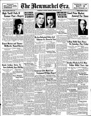 Newmarket Era , December 8, 1938