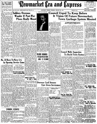Newmarket Era and Express (Newmarket, ON), January 4, 1945
