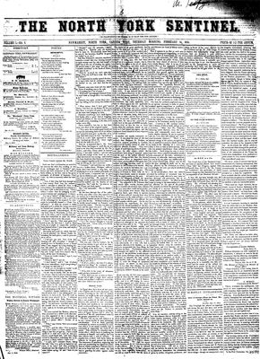 North York Sentinel (Newmarket, ON), February 14, 1856