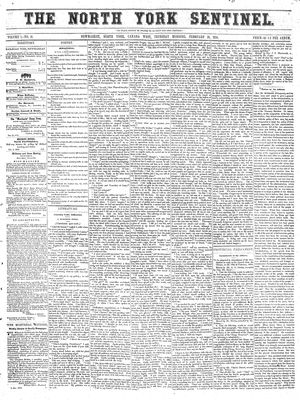 North York Sentinel (Newmarket, ON), February 28, 1856