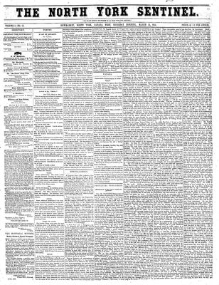 North York Sentinel (Newmarket, ON), March 13, 1856