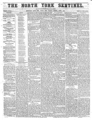 North York Sentinel (Newmarket, ON), September 4, 1856