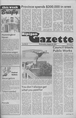 Nipigon Gazette, 16 Aug 1978