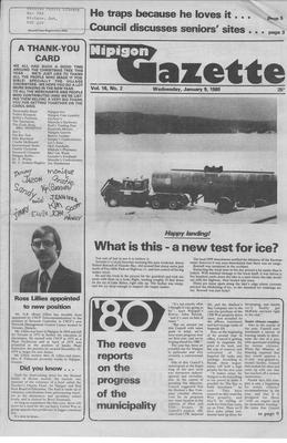 Nipigon Gazette, 9 Jan 1980