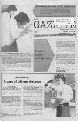 Gazette Community Weekly (Nipigon, ON), 7 Jul 1982