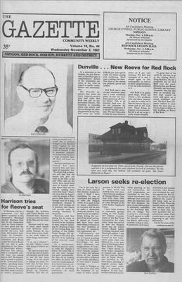 Gazette Community Weekly (Nipigon, ON), 3 Nov 1982