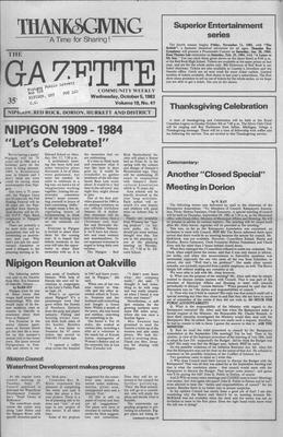 Gazette Community Weekly (Nipigon, ON), 5 Oct 1983