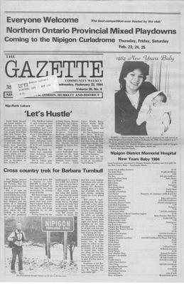 Gazette Community Weekly (Nipigon, ON), 22 Feb 1984