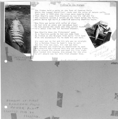 E.C. Everett poem Fishing on the Nipigon, with photos.