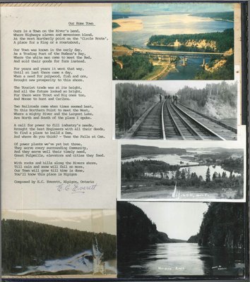 Poem, from Mr. E.C. Everett, called &quot;Our Home Town&quot; and five photos.