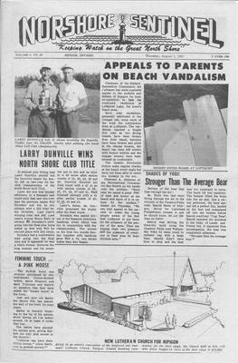 Norshore Sentinel (Nipigon, ON), 2 Aug 1962