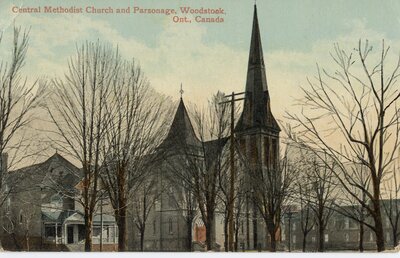 Central Methodist Church and Parsonage, Woodstock, Ont.