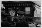 King George VI and Queen Elizabeth on train in Woodstock