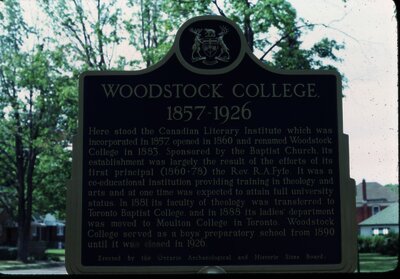 Woodstock College Heritage Plaque