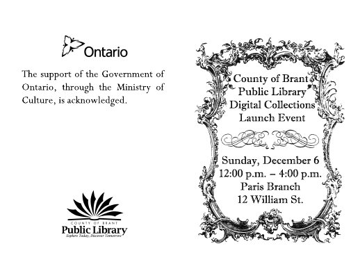 County of Brant Public Library Digital Collections Launch Event