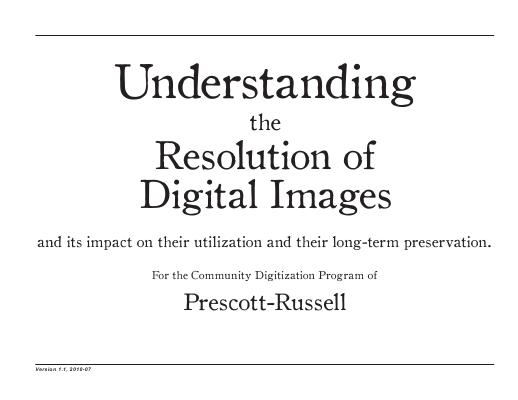 Understanding the Resolution of Digital Images