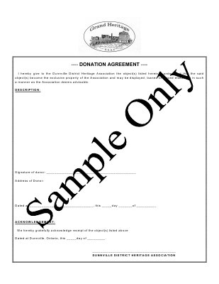 Haldimand Donor Form Sample