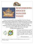 Remembering Brock's Rangers Today! Haldimand County Digitization Project flyer