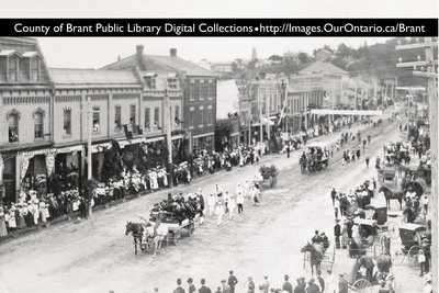 County of Brant Digital Collections postcard, Parade
