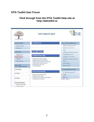 VITA Community Forum instructions