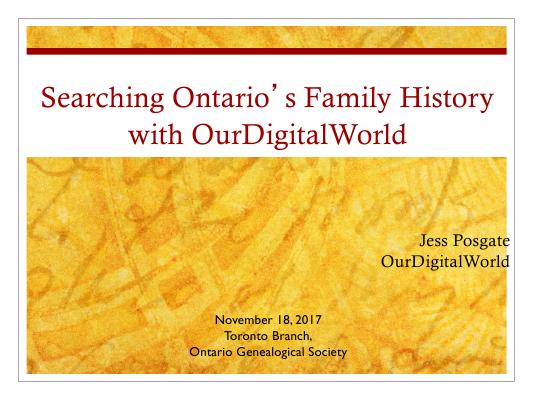 Searching your family history with OurDigitalWorld