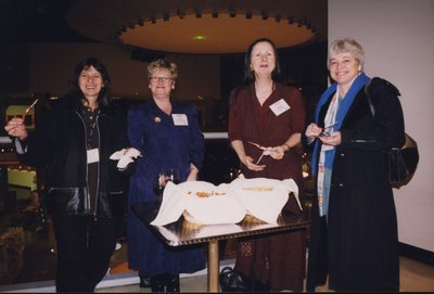 Enjoying snacks at Super Conference 2000