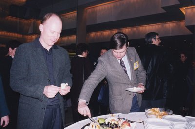 Kim Veltman of the McLuhan Institute and an unidentified man