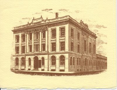 OLA notecard of the first Toronto Public Library on Church street