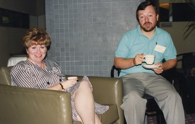 Rod Hall, AMPLO Chair, with an unidentified woman