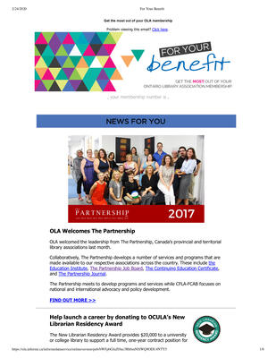 OLA eNewsletter (Toronto, ON: Ontario Library Association), 8 Sep 2017