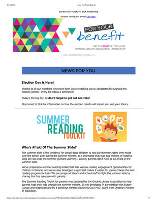 OLA eNewsletter (Toronto, ON: Ontario Library Association), 7 Jun 2018