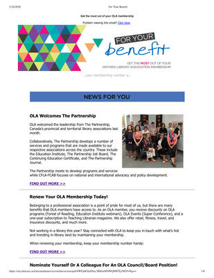 OLA eNewsletter (Toronto, ON: Ontario Library Association), 12 Sep 2019