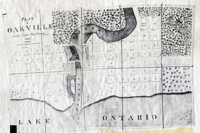 Plan of Oakville, Township of Trafalgar, Upper Canada, 1835