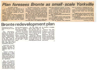 Plan forsees Bronte as small-scale Yorkville