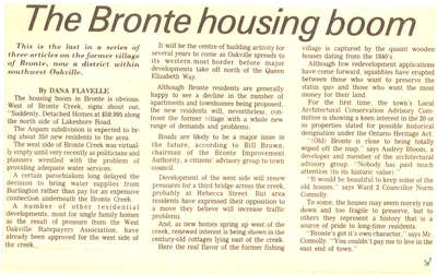 The Bronte housing boom