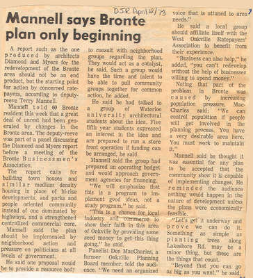 Mannell says Bronte plan only beginning