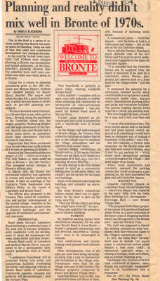 Planning and reality didn't mix well in Bronte of 1970s