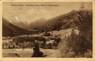 Oberammergau: Benediktiner-Kloster Ettal mit Graswantal.