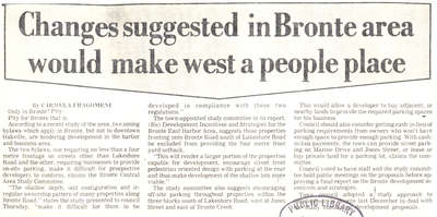 Changes suggested in Bronte area would make west a people place