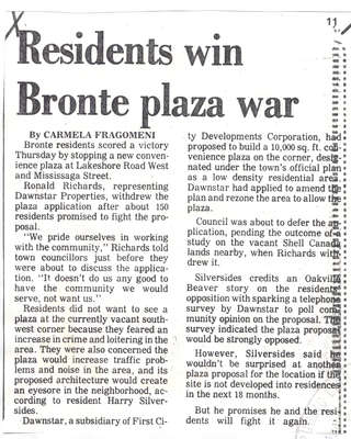 Residents win Bronte Plaza war