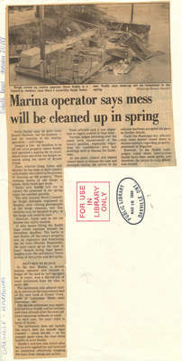 Marina operator says mess will be cleaned up in spring