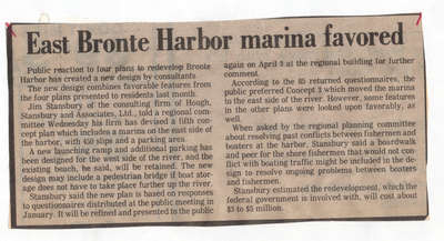 East Bronte Harbor marina favored