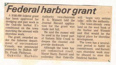 Federal harbor grant